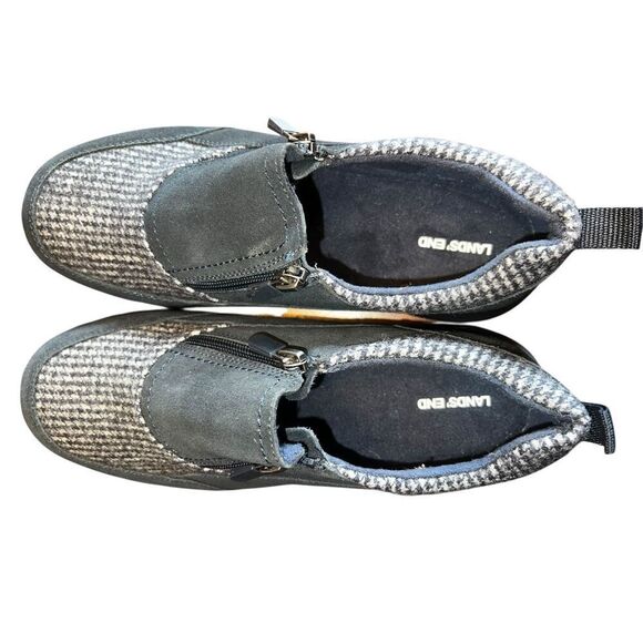 Lands' End All Weather Insulated navy Suede Zip Moc Shoes Women's 9.5D slip on - Picture 6 of 8